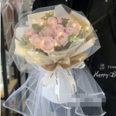 1 11朵粉玫瑰尤加利白纱款鲜花花束 如图制作 购买数量 1 花娃 鲜花全产业链服务平台