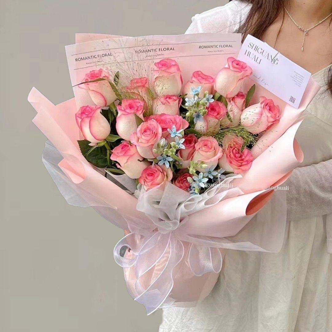 1: 【浪漫的收藏家】19朵粉玫瑰花束爱莎玫瑰花束生日鲜花表白花束送花上门送女友礼物 ,购买数量:1订单详情-花娃-中国最大花店加盟平台